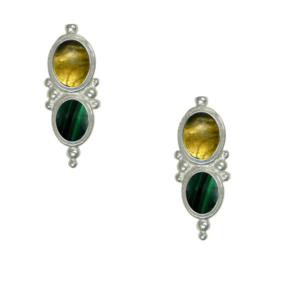 Sterling Silver Drop Dangle Earrings With Citrine